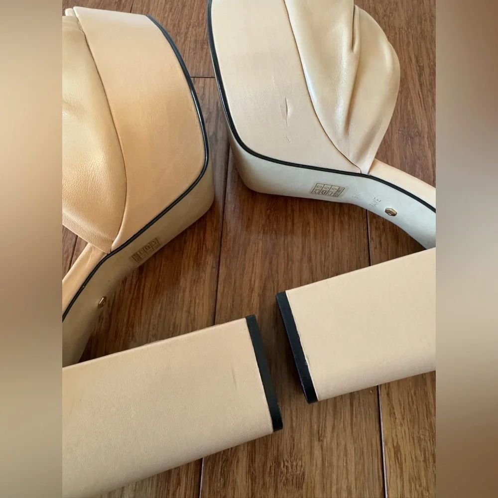 Revolve Brooklyn Heel in Nude RAYE Ankle Strap Platform Size 9.5 - Picture 10 of 13